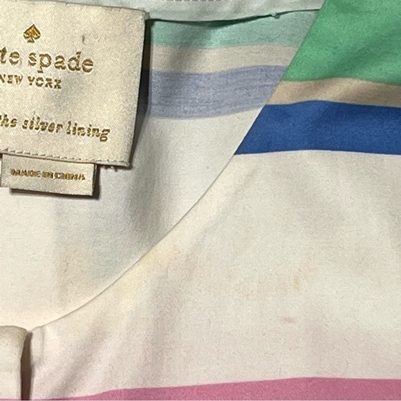Kate Spade Multi Cape Stripe Shirtdress, Pastel Cotton Dress, Size 4 - Picture 14 of 16